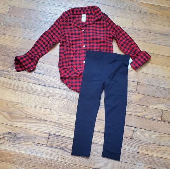 Carter's Girl's Buffalo Check Top and Legging Set - Picture 2 of 10